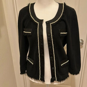 White House Black Market knit button front blazer
